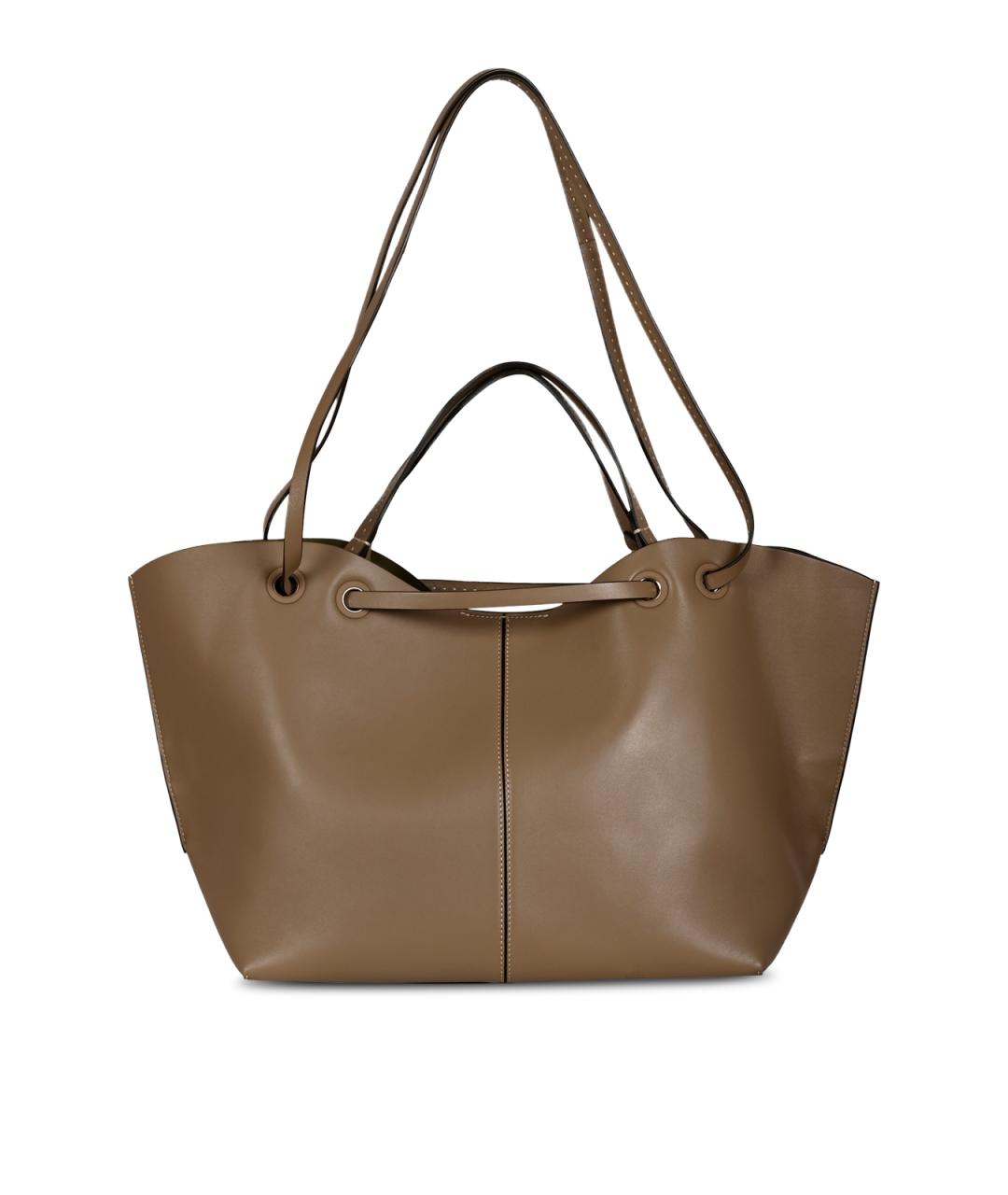 MAX MARA Коричневая кожаная сумка тоут, фото 6