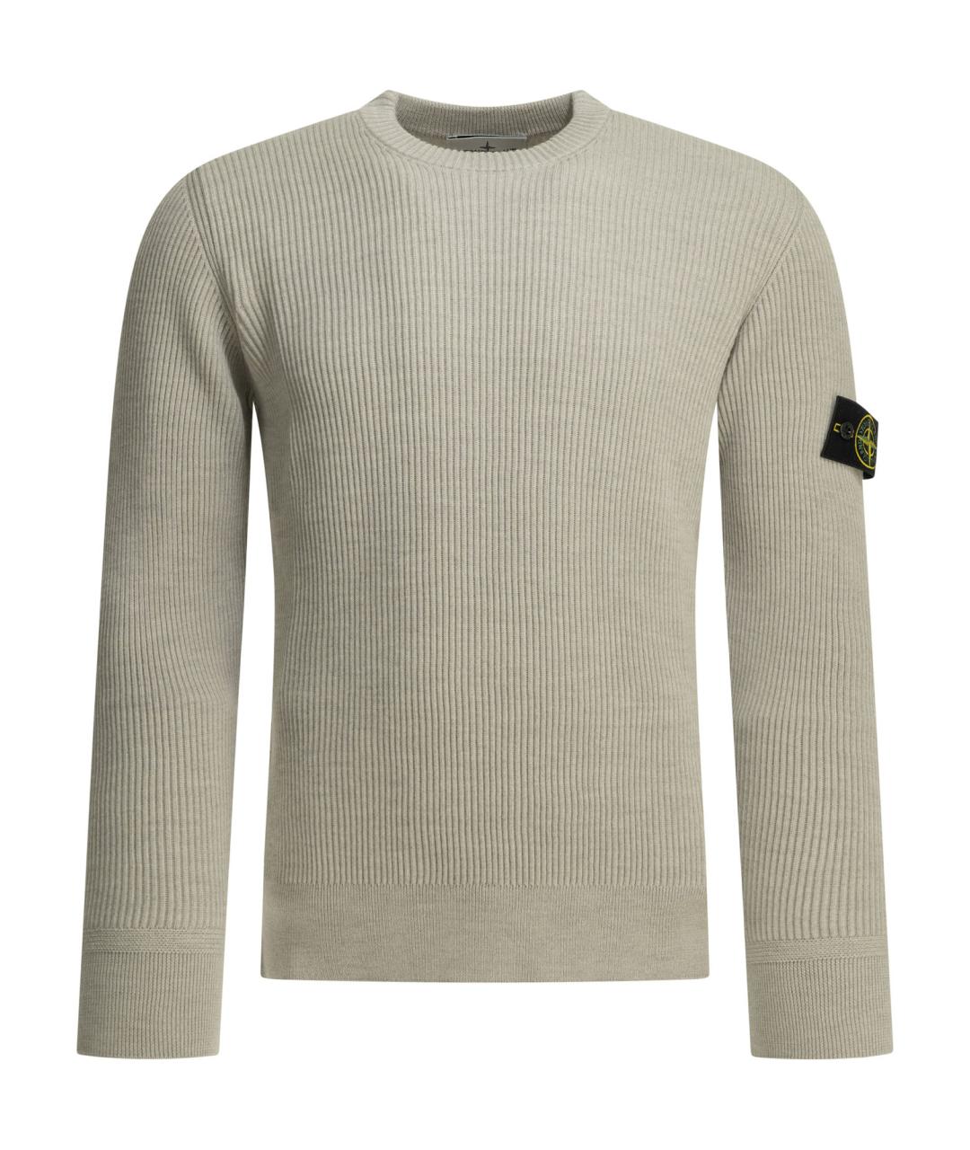 STONE ISLAND Серый шерстяной джемпер / свитер, фото 1