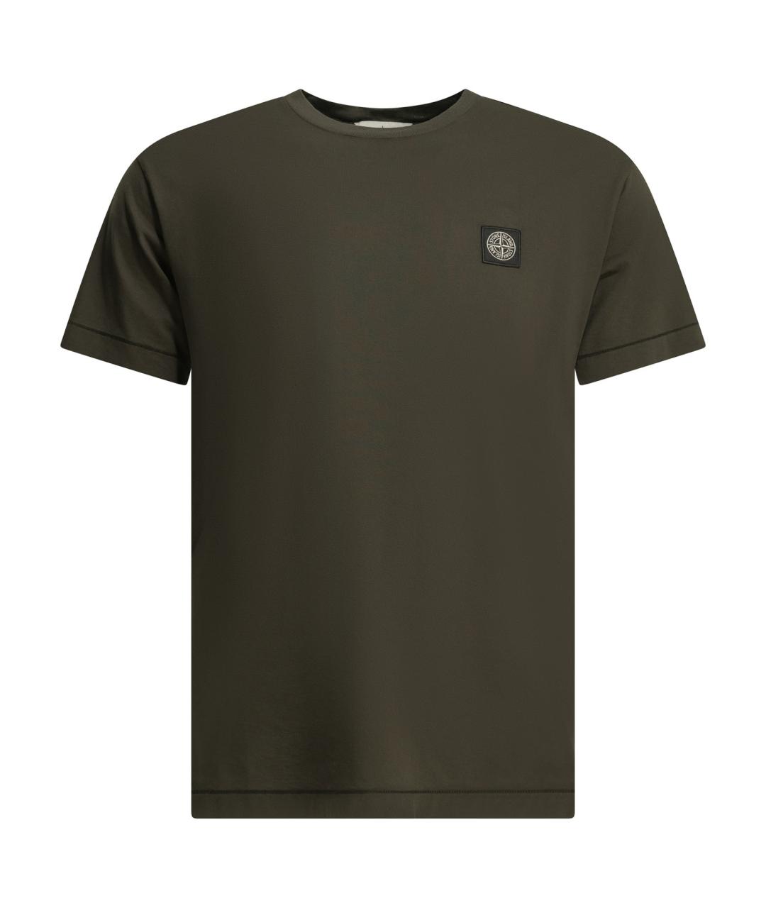 STONE ISLAND Серая хлопковая футболка, фото 1