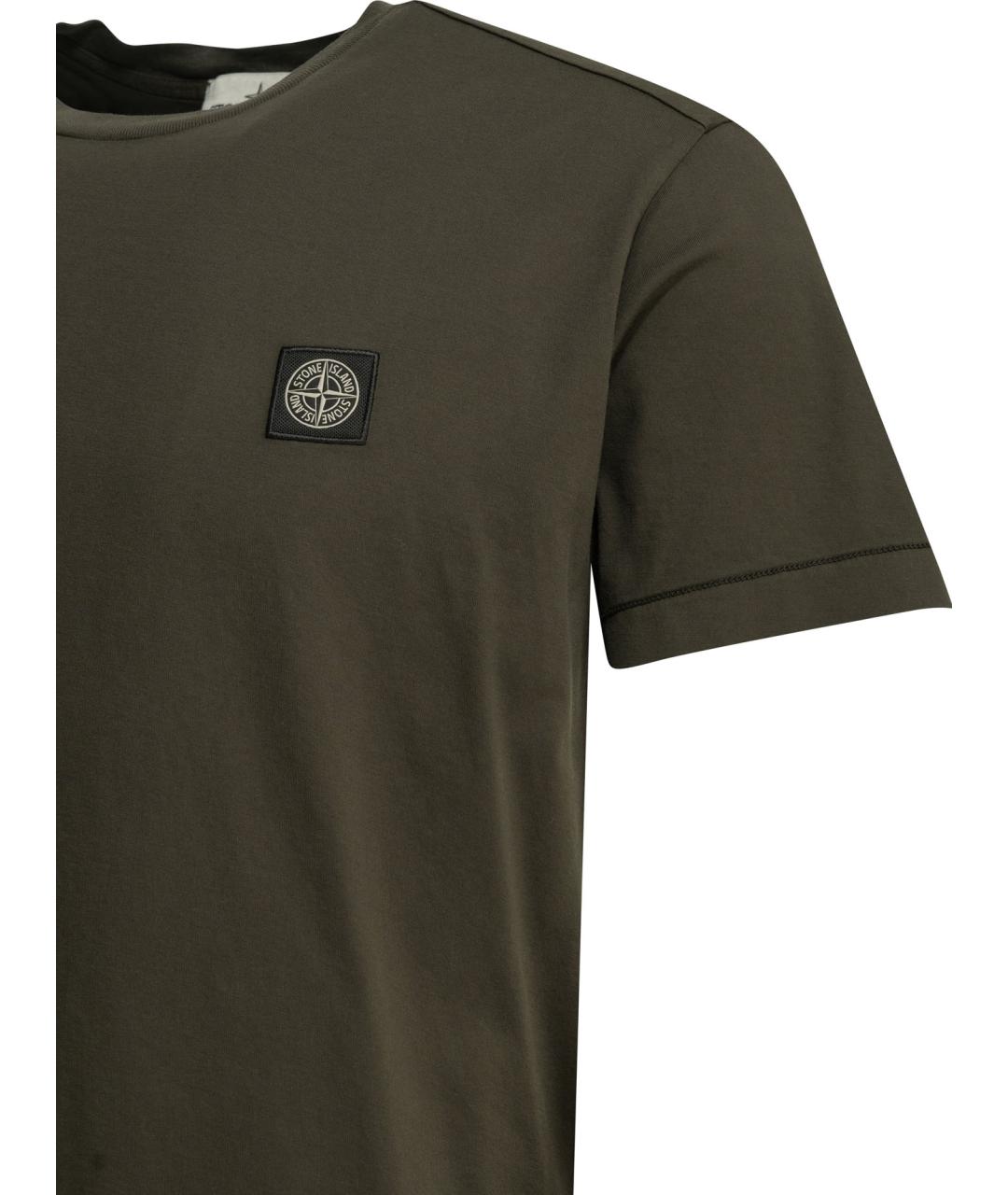 STONE ISLAND Серая хлопковая футболка, фото 4