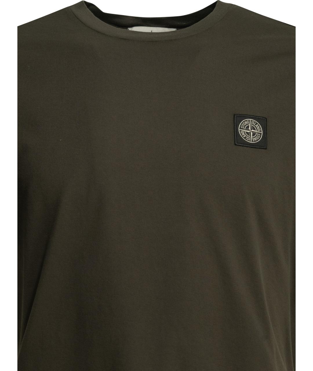 STONE ISLAND Серая хлопковая футболка, фото 3