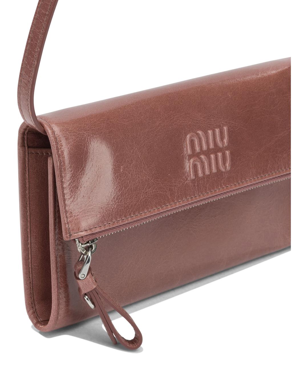 MIU MIU Розовая кожаная сумка через плечо, фото 4