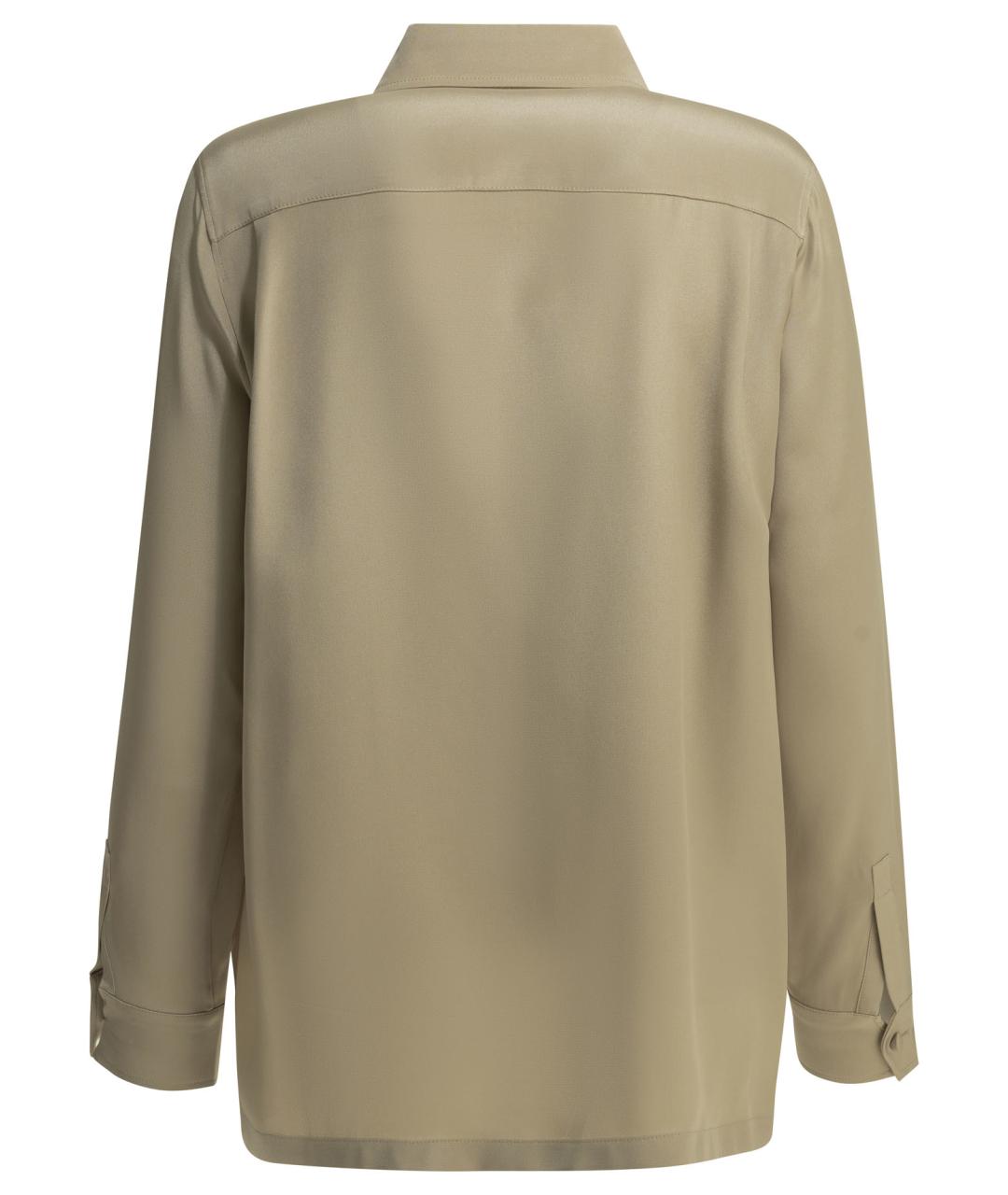 MAX MARA Бежевая шелковая рубашка, фото 2