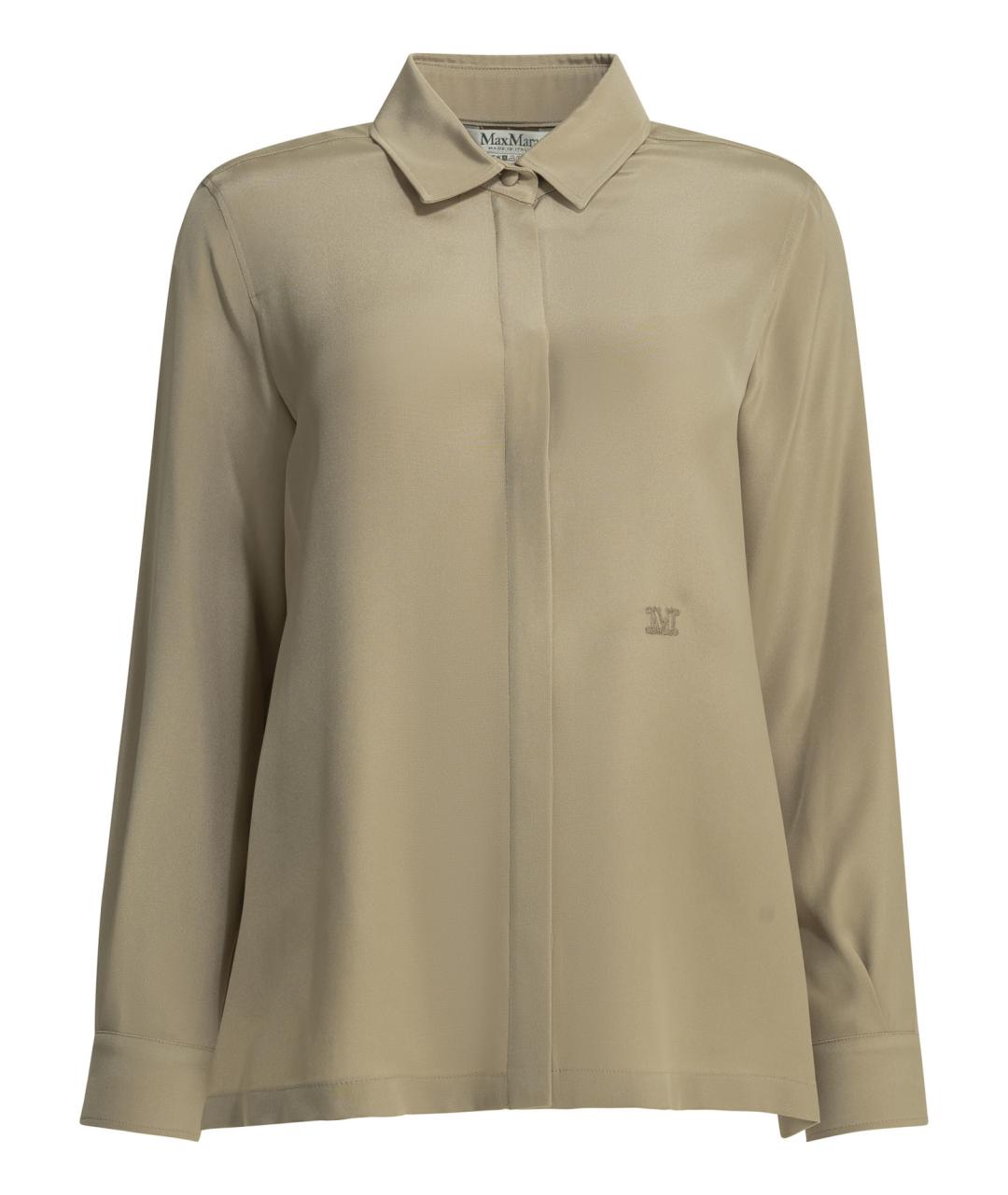 MAX MARA Бежевая шелковая рубашка, фото 1