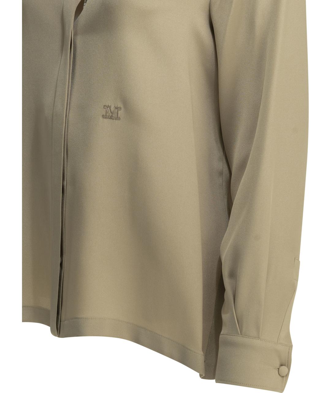 MAX MARA Бежевая шелковая рубашка, фото 4