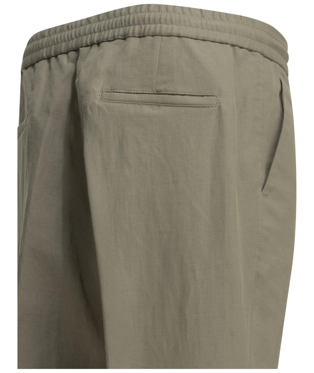 BRUNELLO CUCINELLI Бежевые льняные повседневные брюки, фото 4