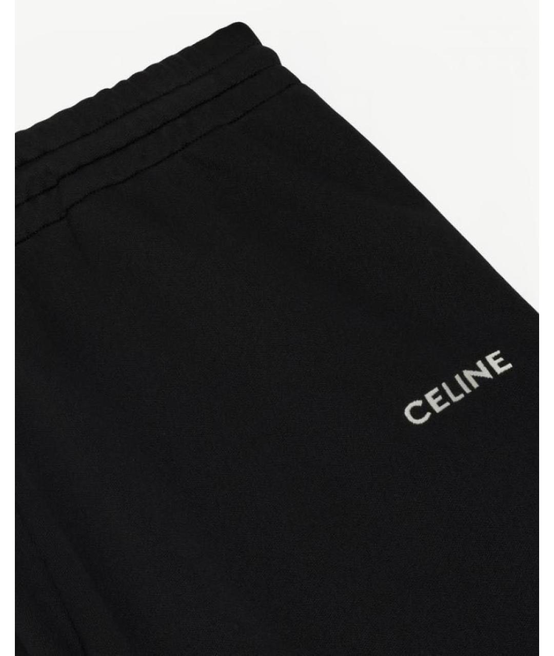 CELINE Черные полиэстеровые прямые брюки, фото 5