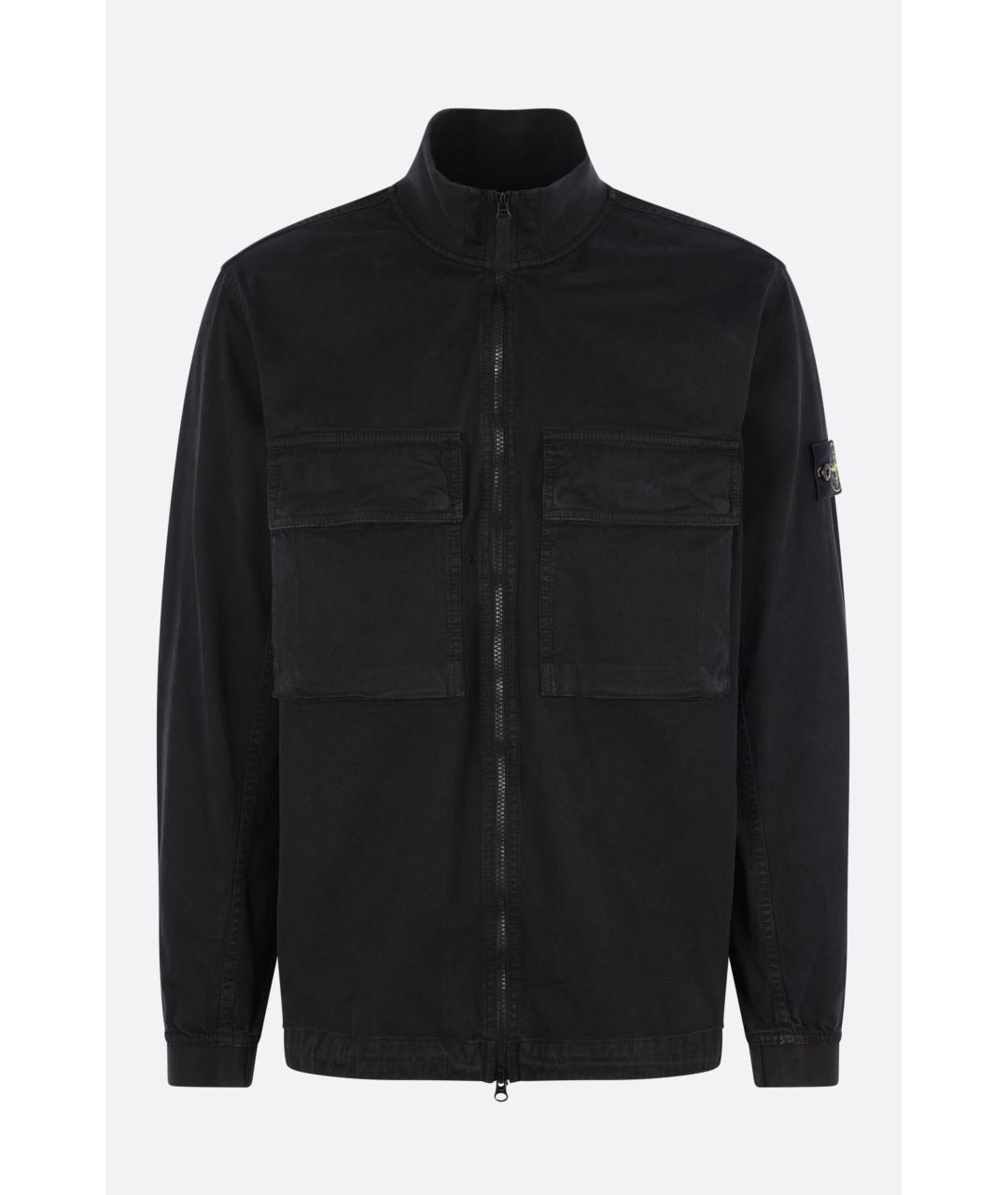 STONE ISLAND Черная хлопковая куртка, фото 4