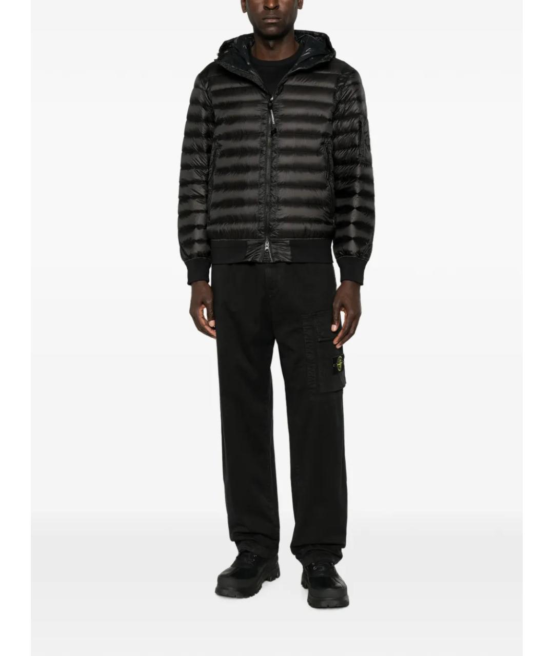 STONE ISLAND Черные хлопко-эластановые повседневные брюки, фото 2