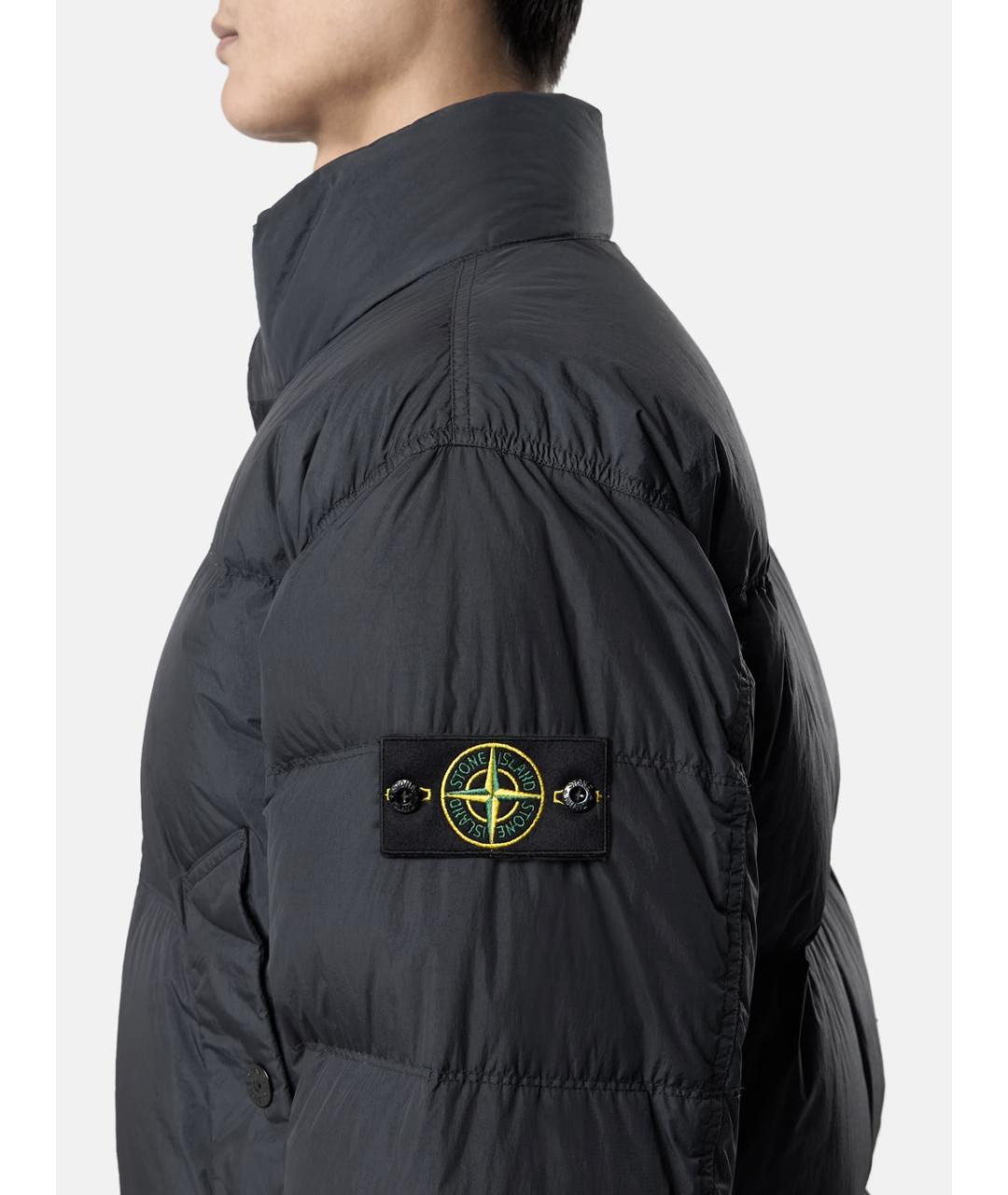 STONE ISLAND Черный нейлоновый пуховик, фото 3