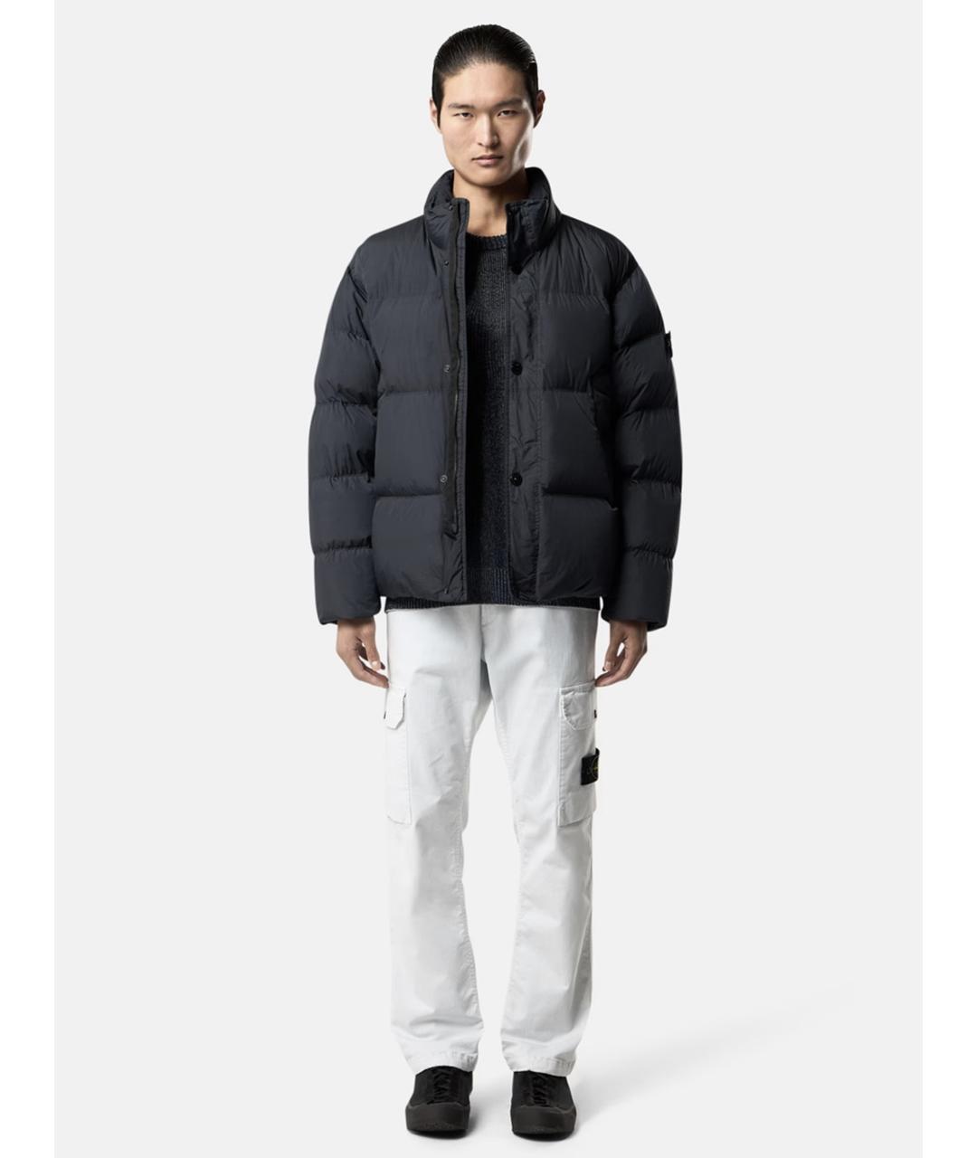 STONE ISLAND Черный нейлоновый пуховик, фото 2