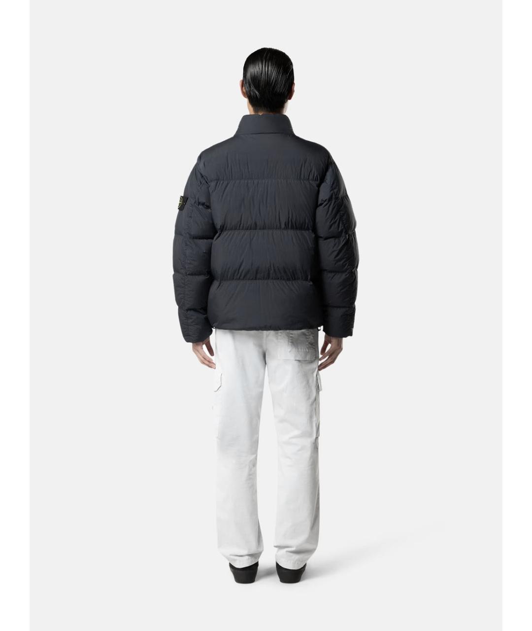 STONE ISLAND Черный нейлоновый пуховик, фото 6