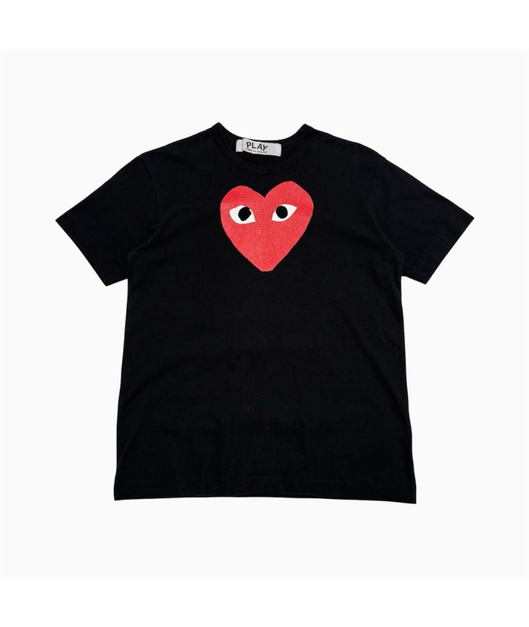 COMME DES GARÇONS PLAY Черная хлопковая футболка, фото 7