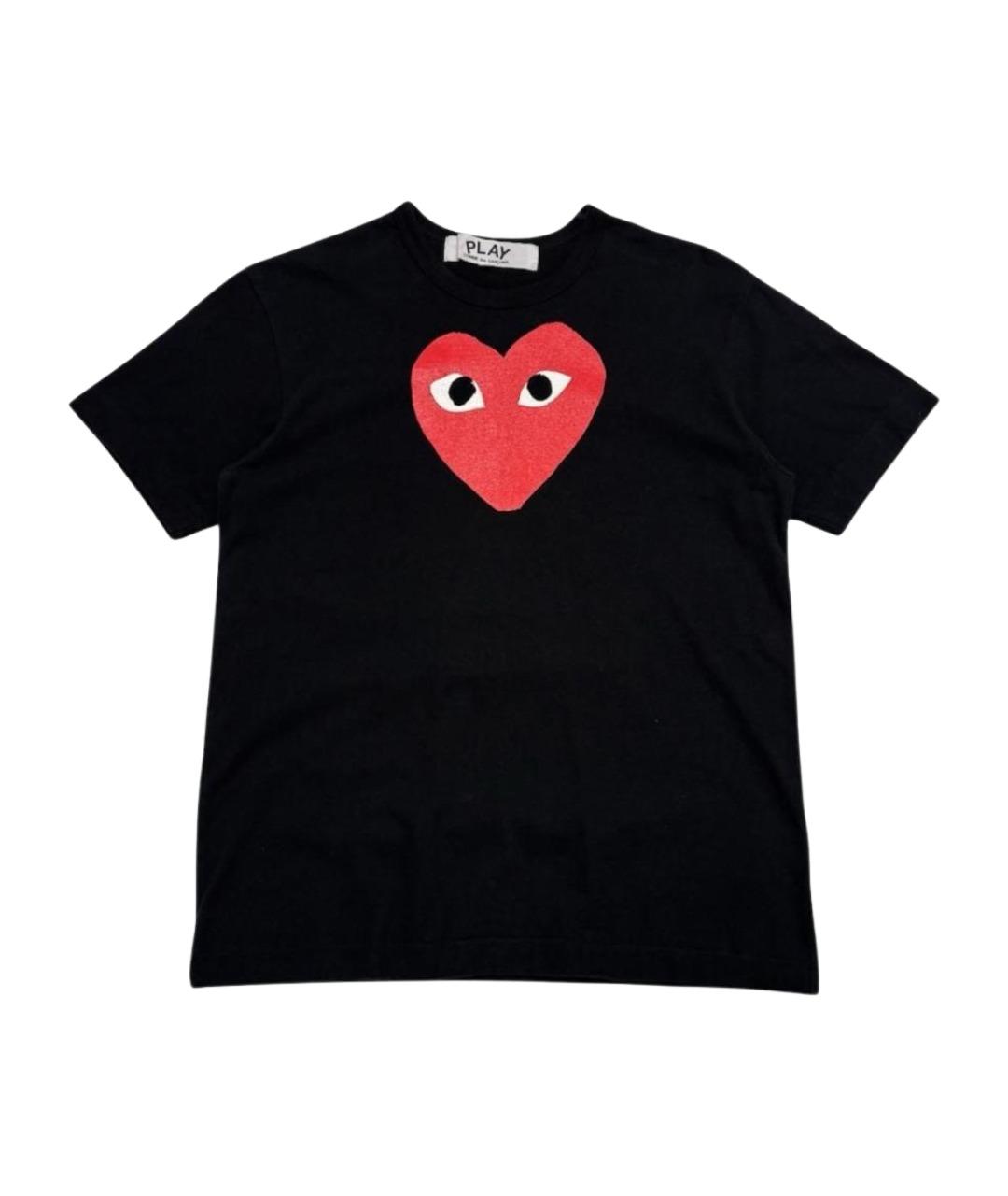COMME DES GARÇONS PLAY Черная хлопковая футболка, фото 1