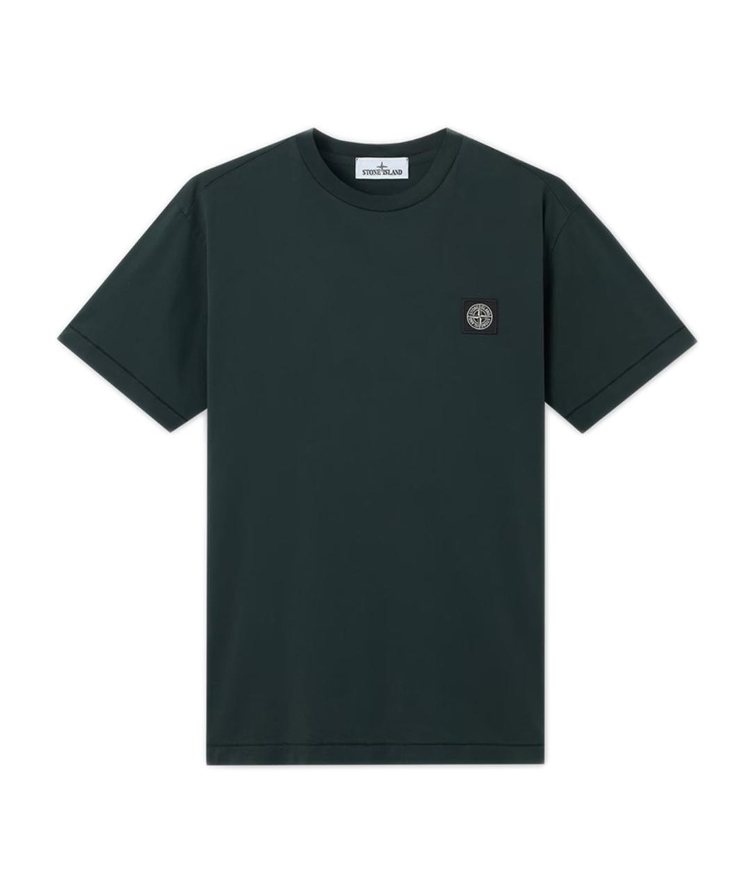 STONE ISLAND Зеленая хлопковая футболка, фото 1