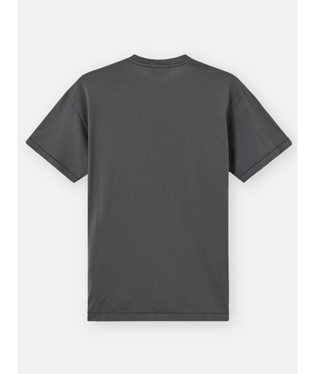 STONE ISLAND Серая хлопковая футболка, фото 6