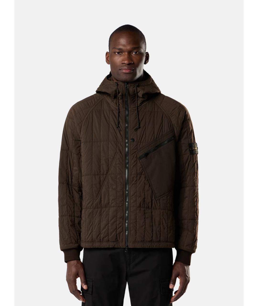 STONE ISLAND Серая нейлоновая куртка, фото 2