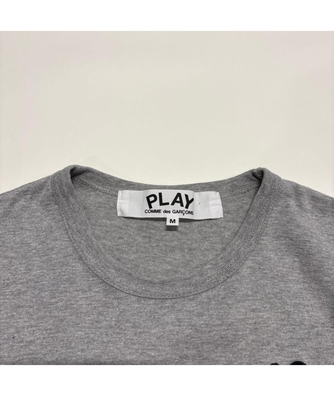 COMME DES GARÇONS PLAY Серая хлопковая футболка, фото 4