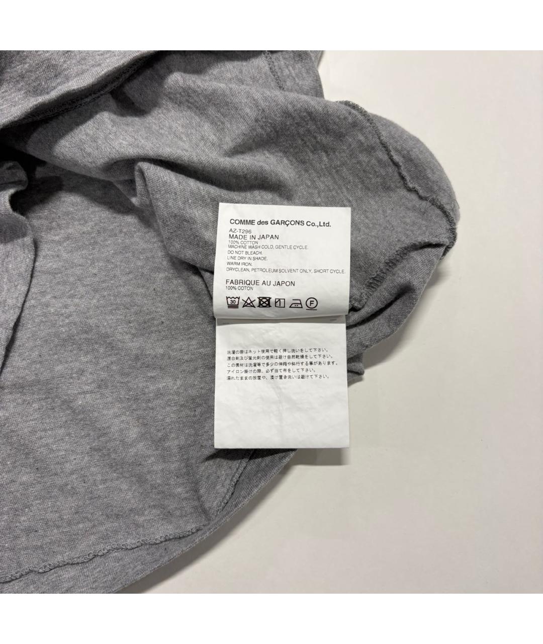 COMME DES GARÇONS PLAY Серая хлопковая футболка, фото 6