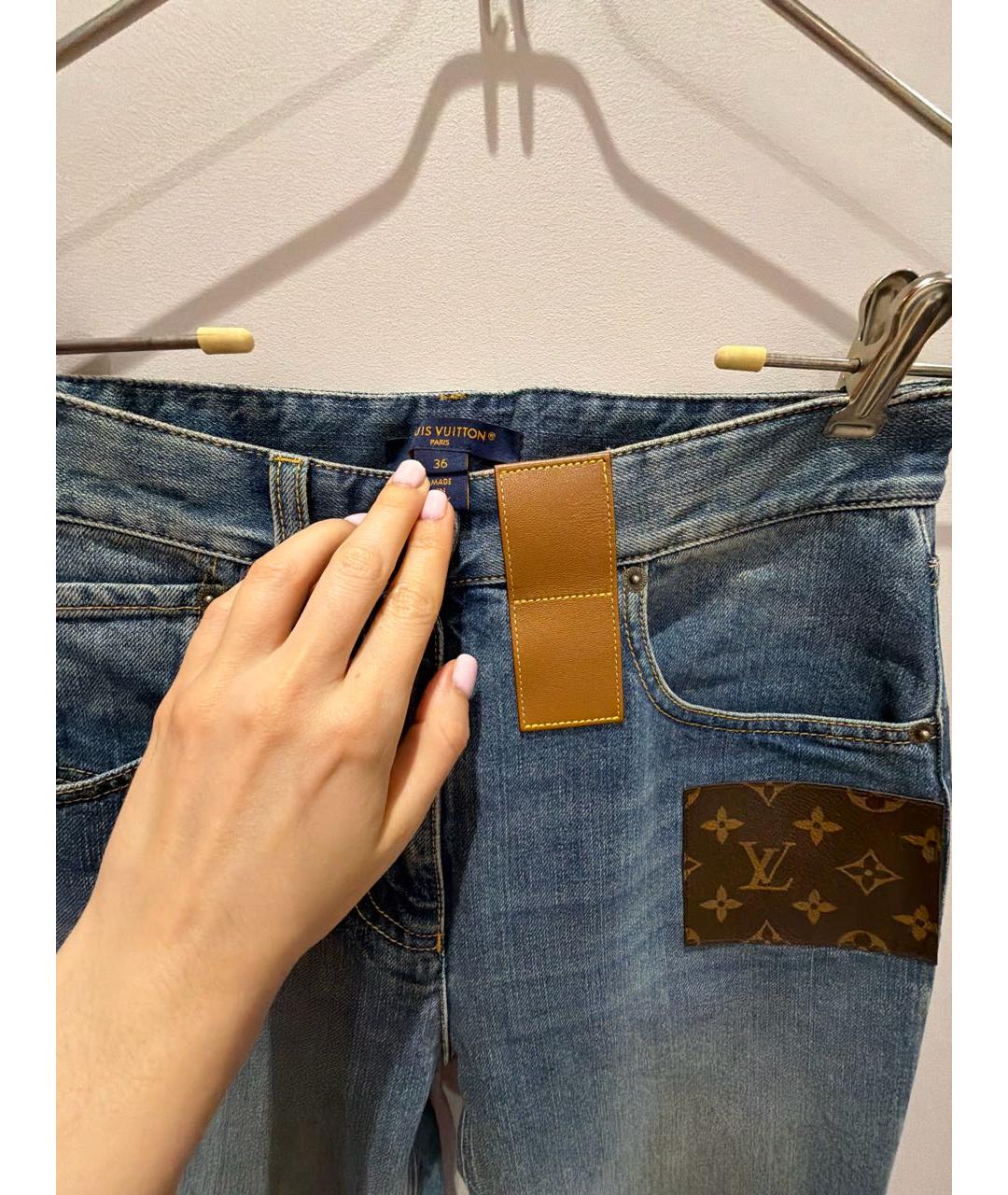 LOUIS VUITTON Темно-синие хлопковые джинсы слим, фото 3