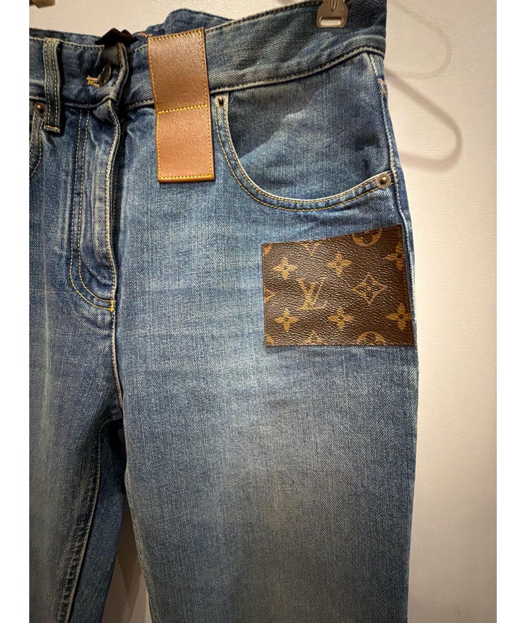 LOUIS VUITTON Темно-синие хлопковые джинсы слим, фото 4