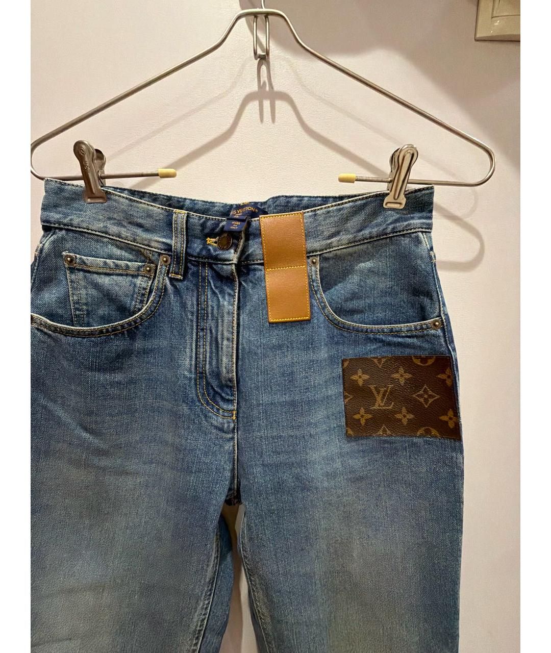 LOUIS VUITTON Темно-синие хлопковые джинсы слим, фото 2