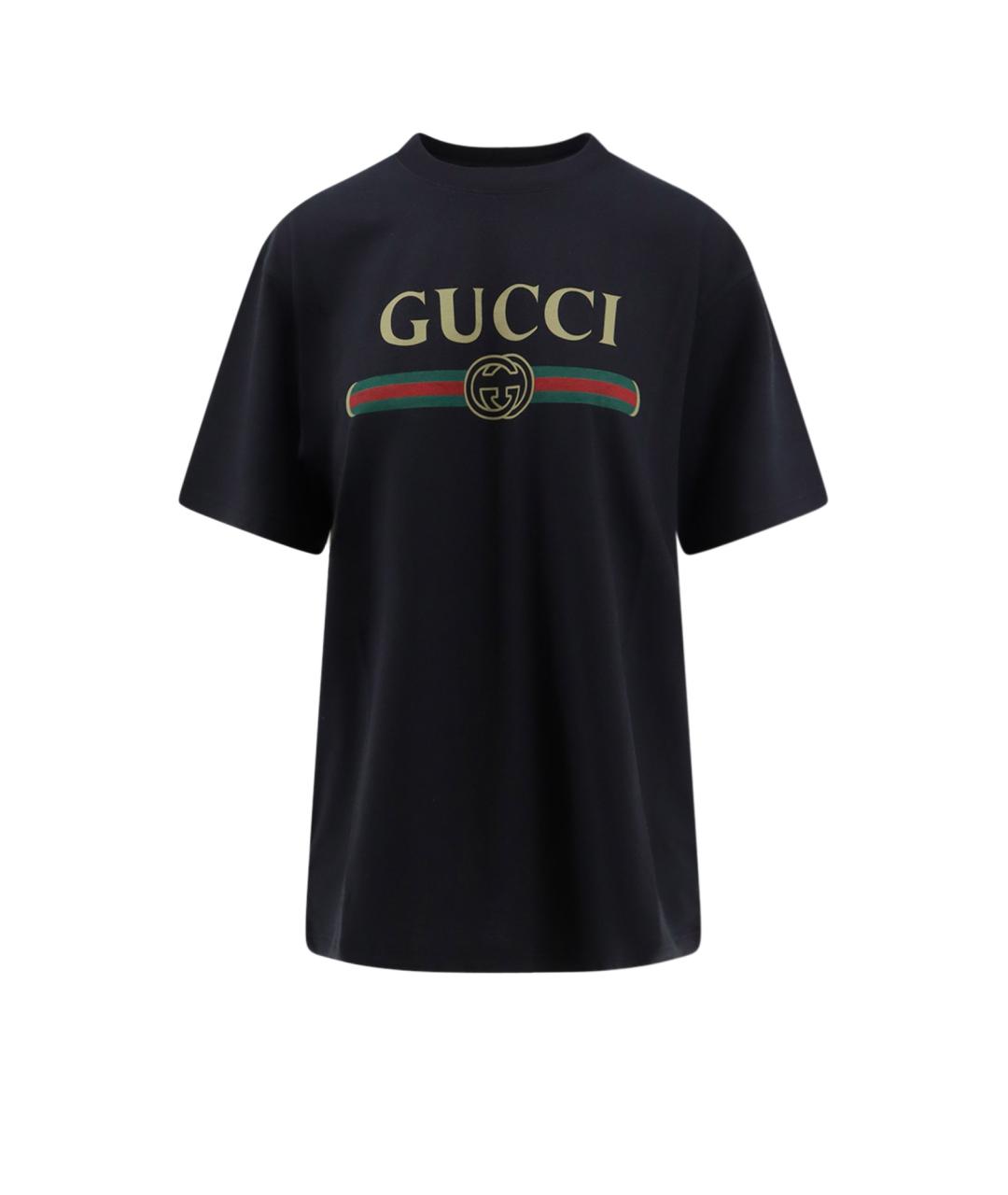 GUCCI Черная хлопковая футболка, фото 1