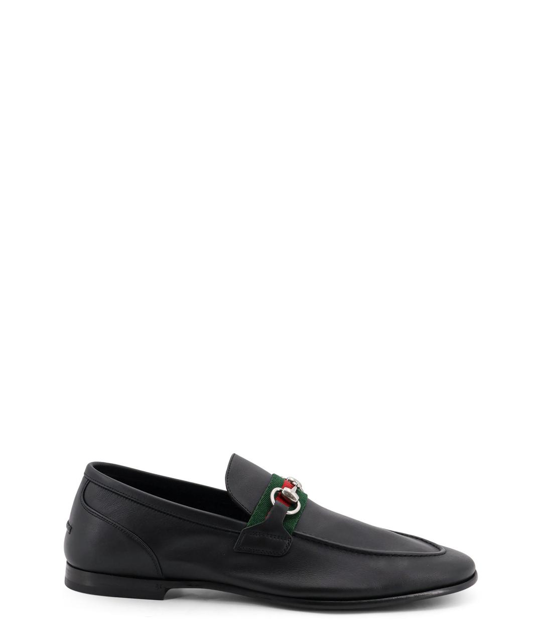GUCCI Черные кожаные лоферы, фото 1