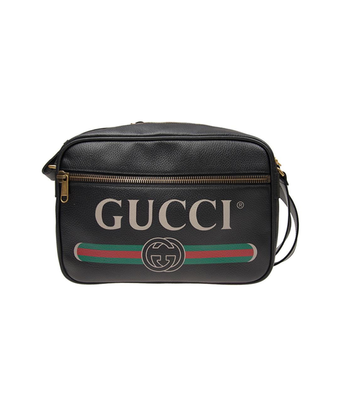 GUCCI Черная кожаная сумка на плечо, фото 1