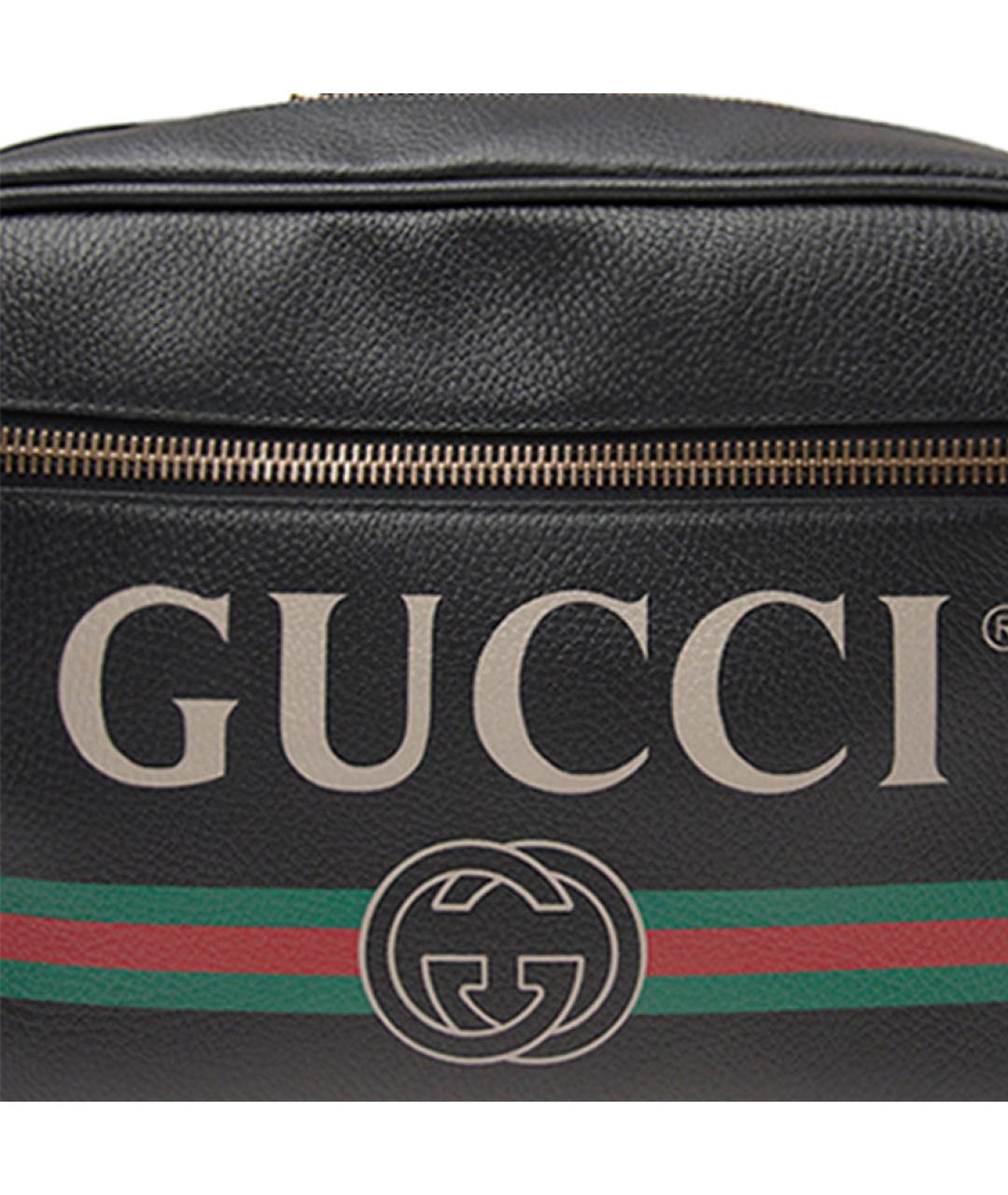 GUCCI Черная кожаная сумка на плечо, фото 5