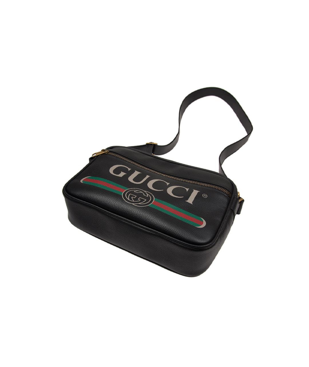 GUCCI Черная кожаная сумка на плечо, фото 3