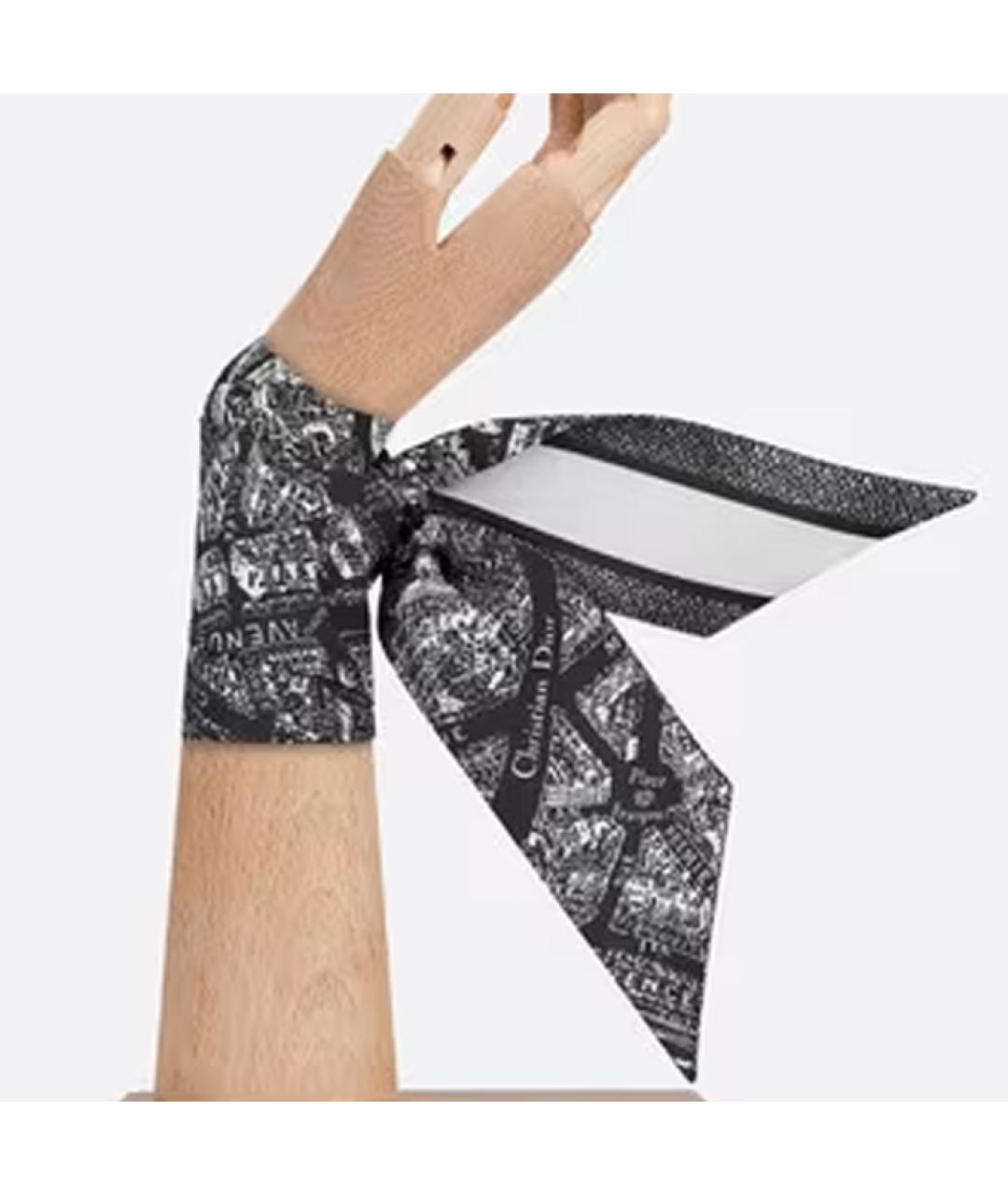 CHRISTIAN DIOR Черный шарф, фото 3