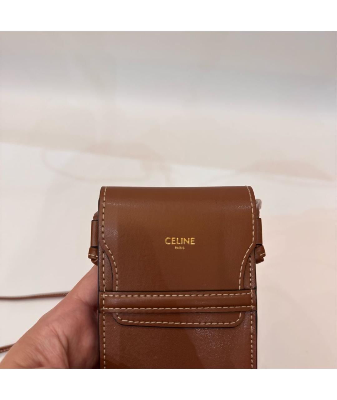 CELINE Коричневая сумка через плечо, фото 6