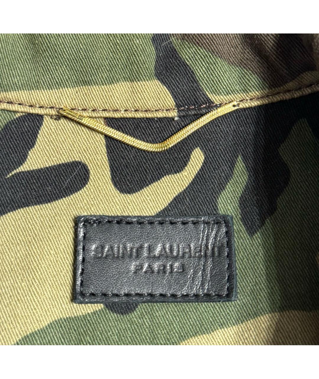 SAINT LAURENT Хаки деним куртка, фото 3