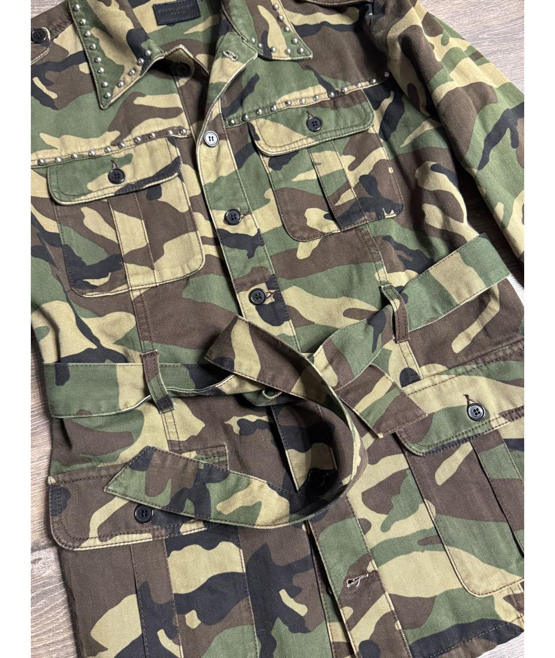 SAINT LAURENT Хаки деним куртка, фото 4