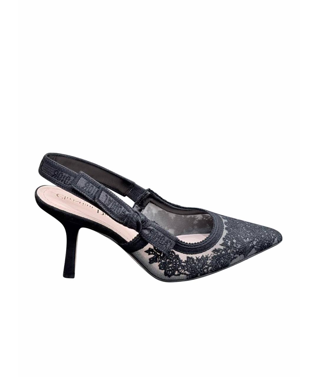 CHRISTIAN DIOR Черные кожаные босоножки, фото 1