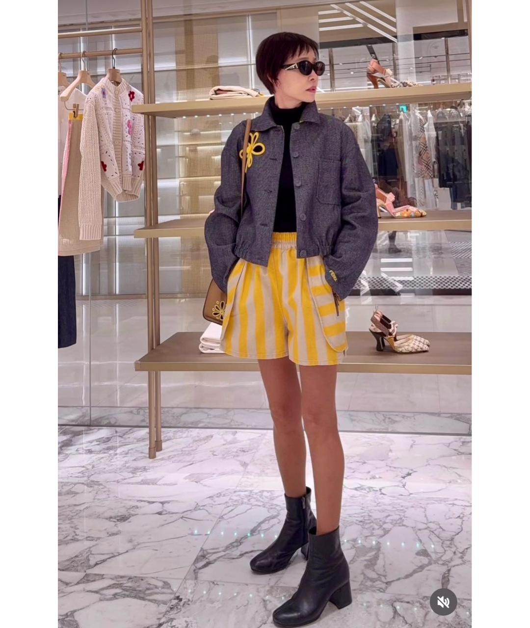 FENDI Темно-синяя льняная куртка, фото 5