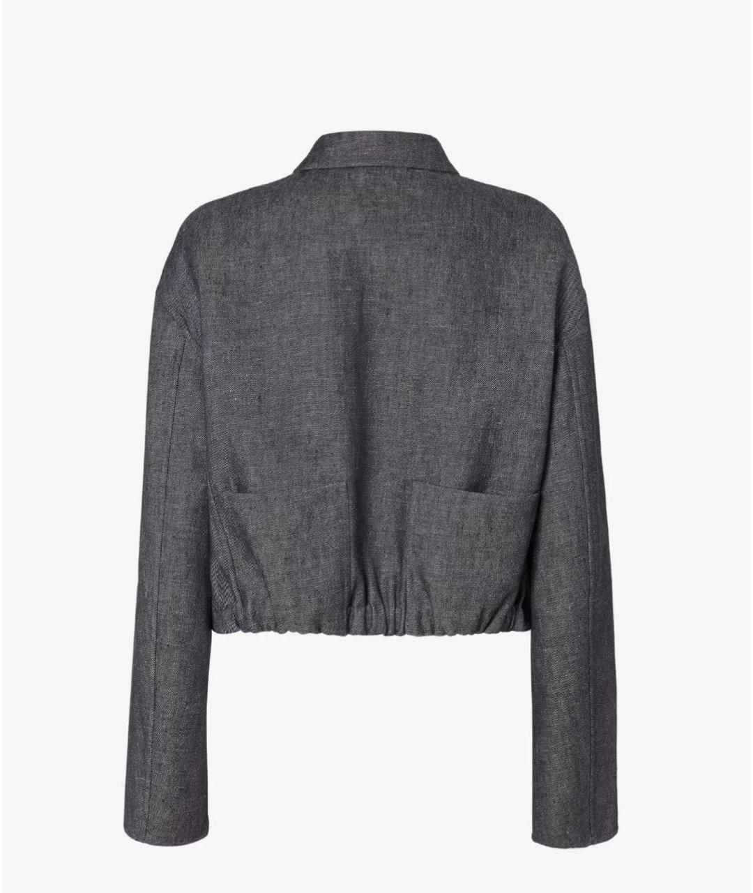 FENDI Темно-синяя льняная куртка, фото 3