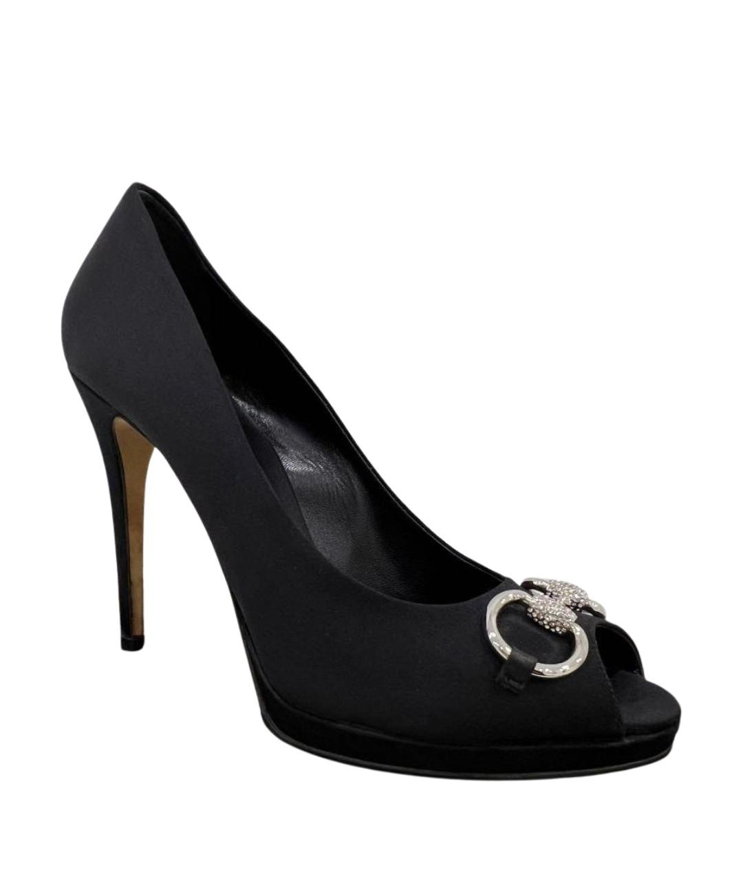 GUCCI Черные текстильные туфли, фото 1