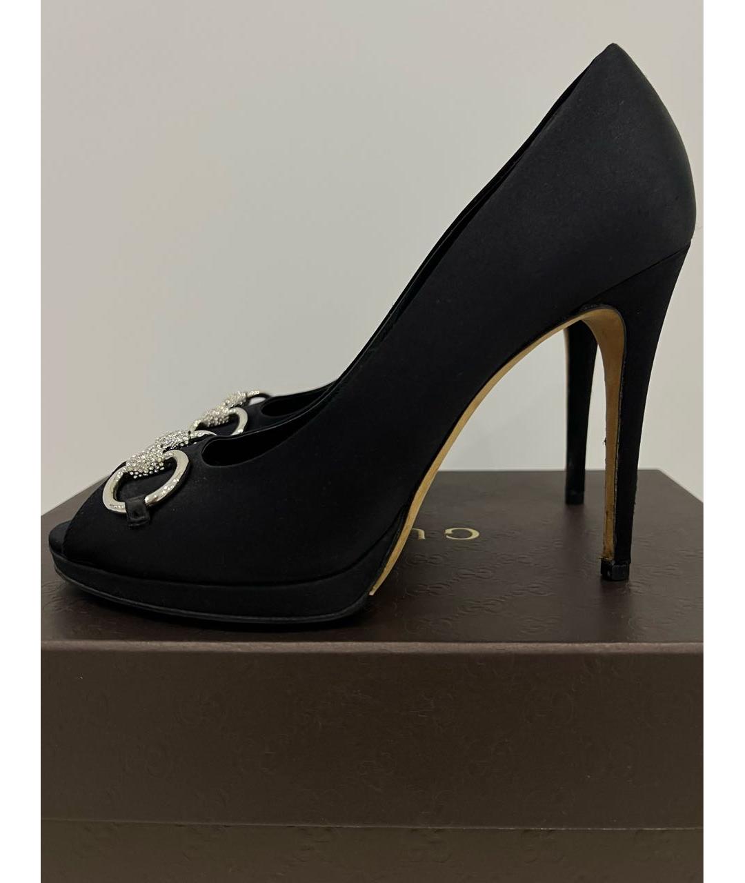 GUCCI Черные текстильные туфли, фото 4