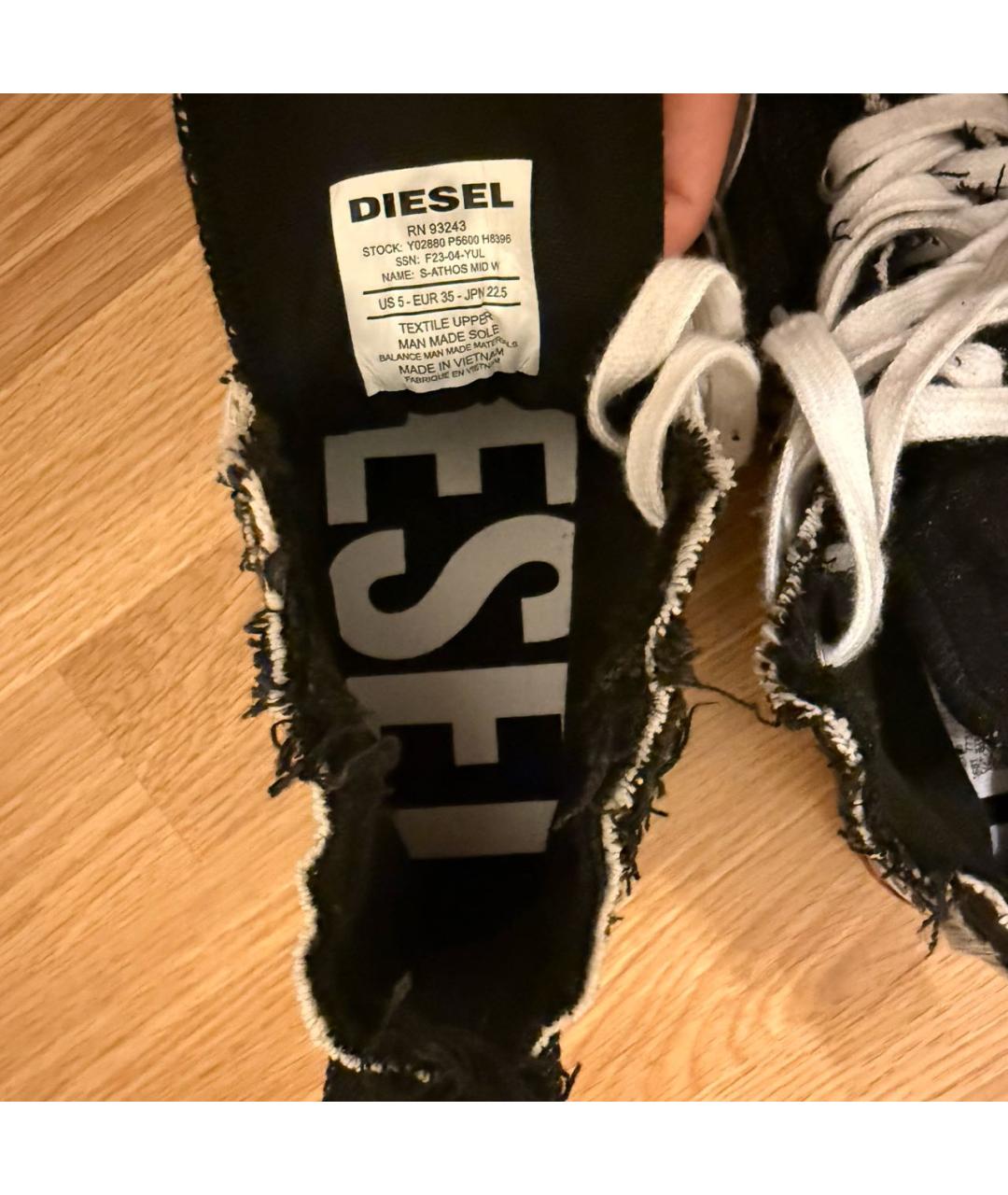 DIESEL Черные текстильные кеды, фото 6