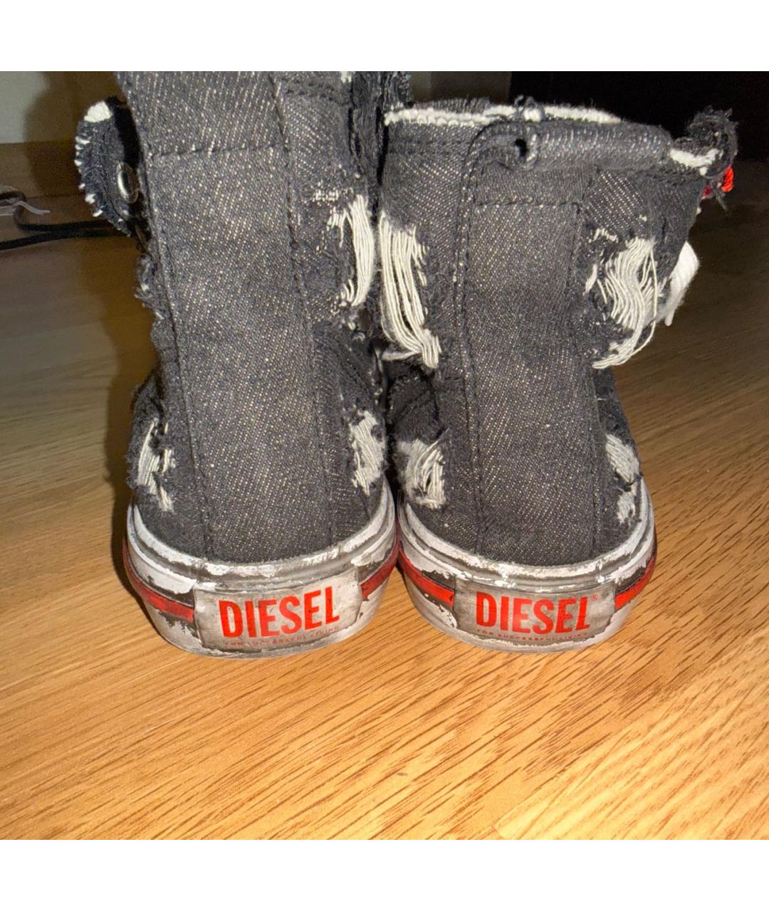 DIESEL Черные текстильные кеды, фото 4