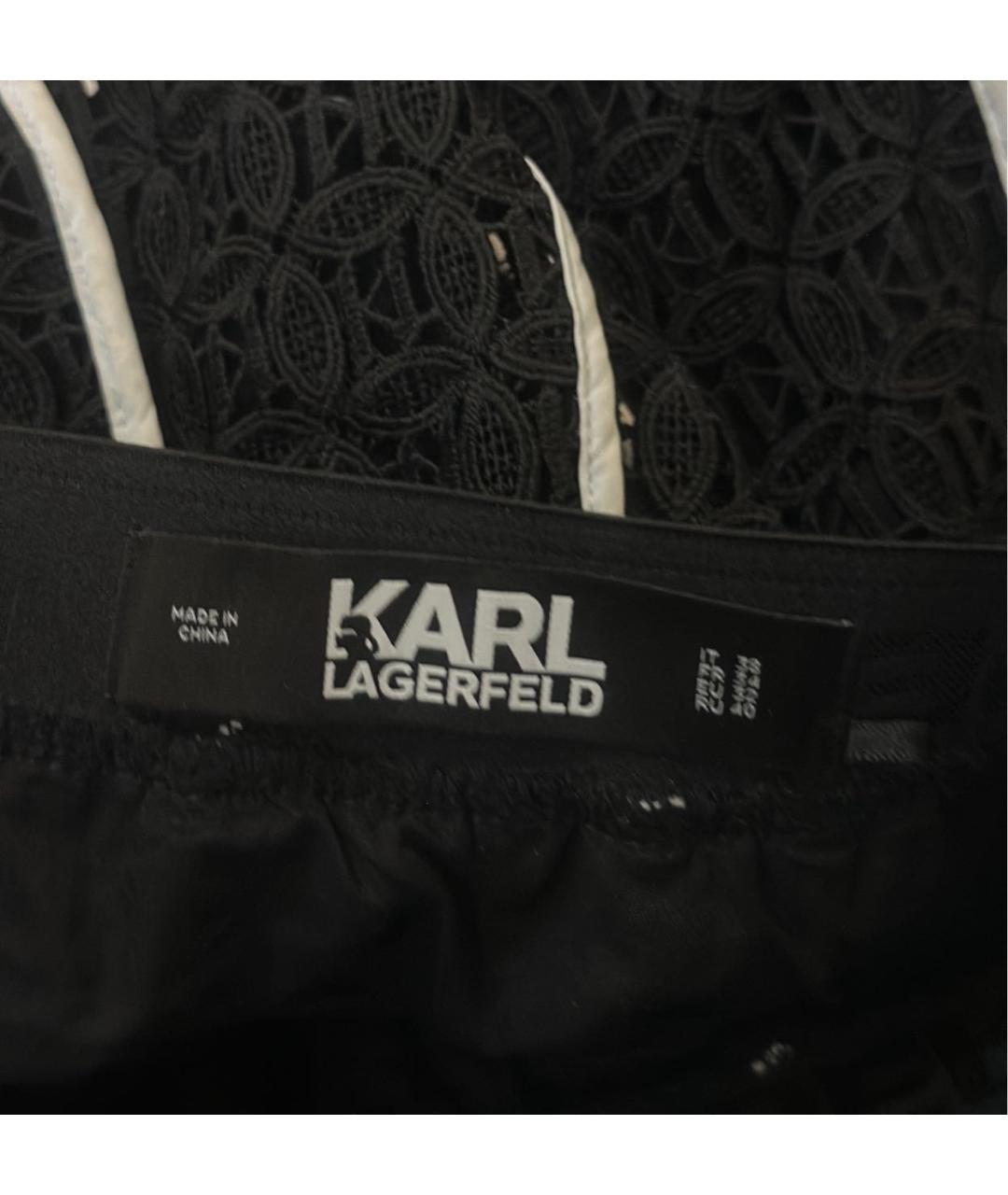 KARL LAGERFELD Черная полиэстеровая юбка миди, фото 7