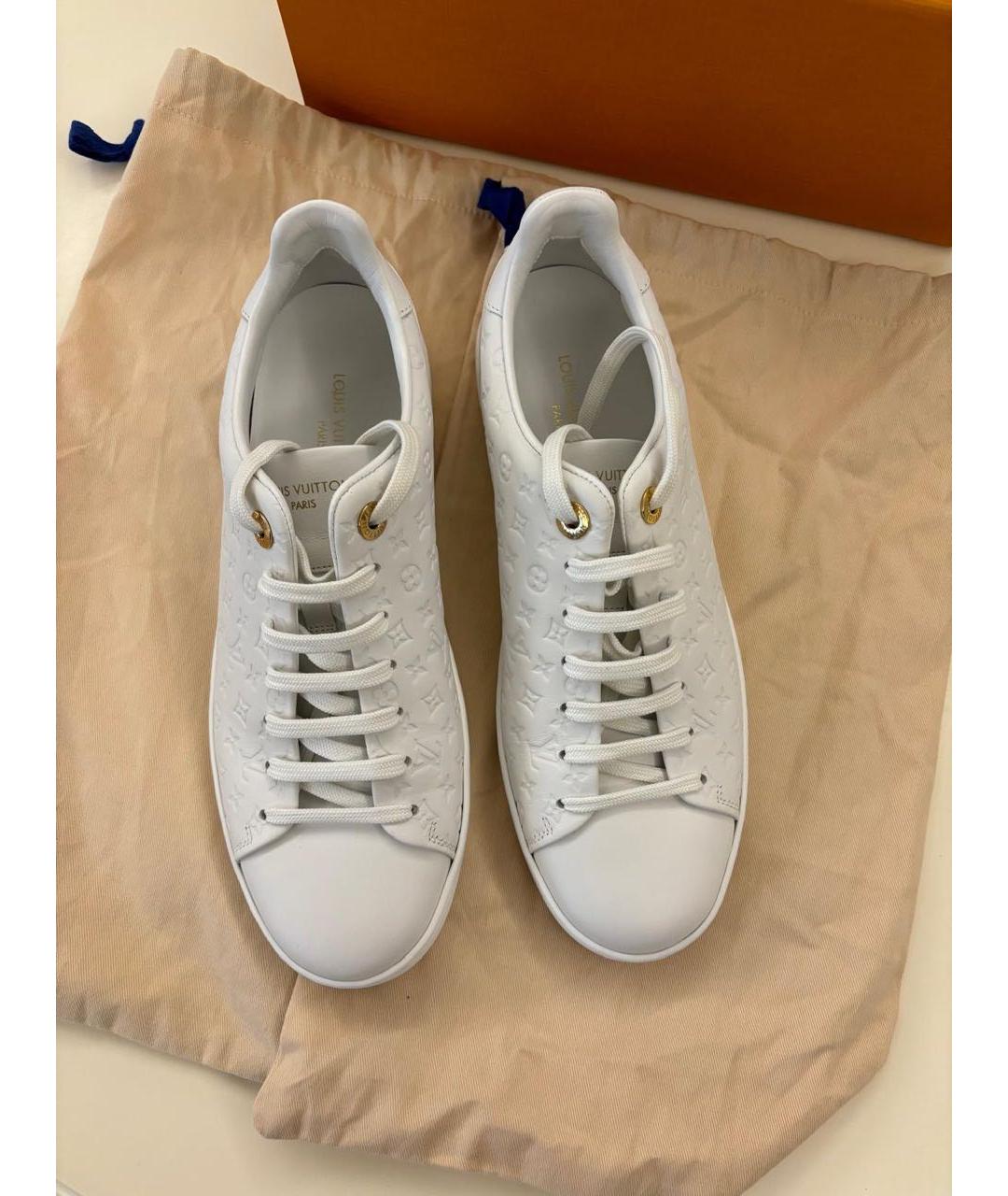 LOUIS VUITTON Белые кожаные кеды, фото 4