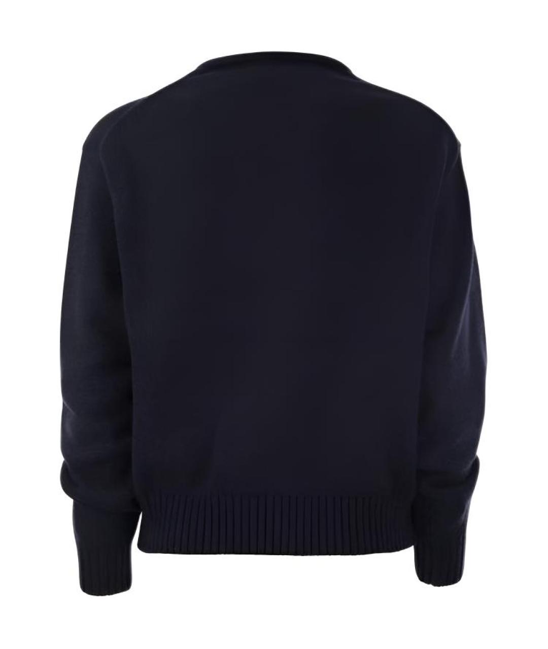 POLO RALPH LAUREN Темно-синий хлопковый джемпер / свитер, фото 2