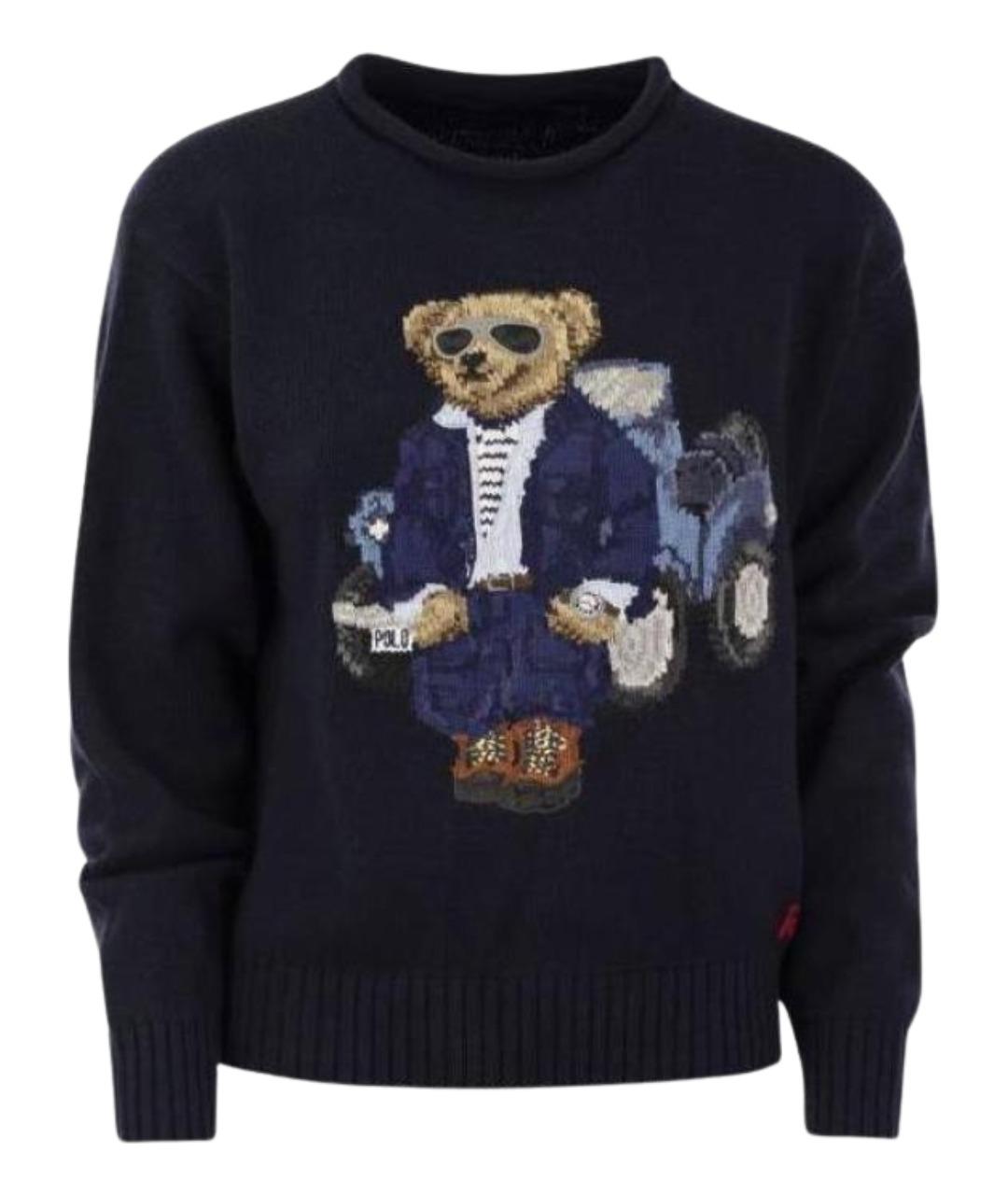 POLO RALPH LAUREN Темно-синий хлопковый джемпер / свитер, фото 1