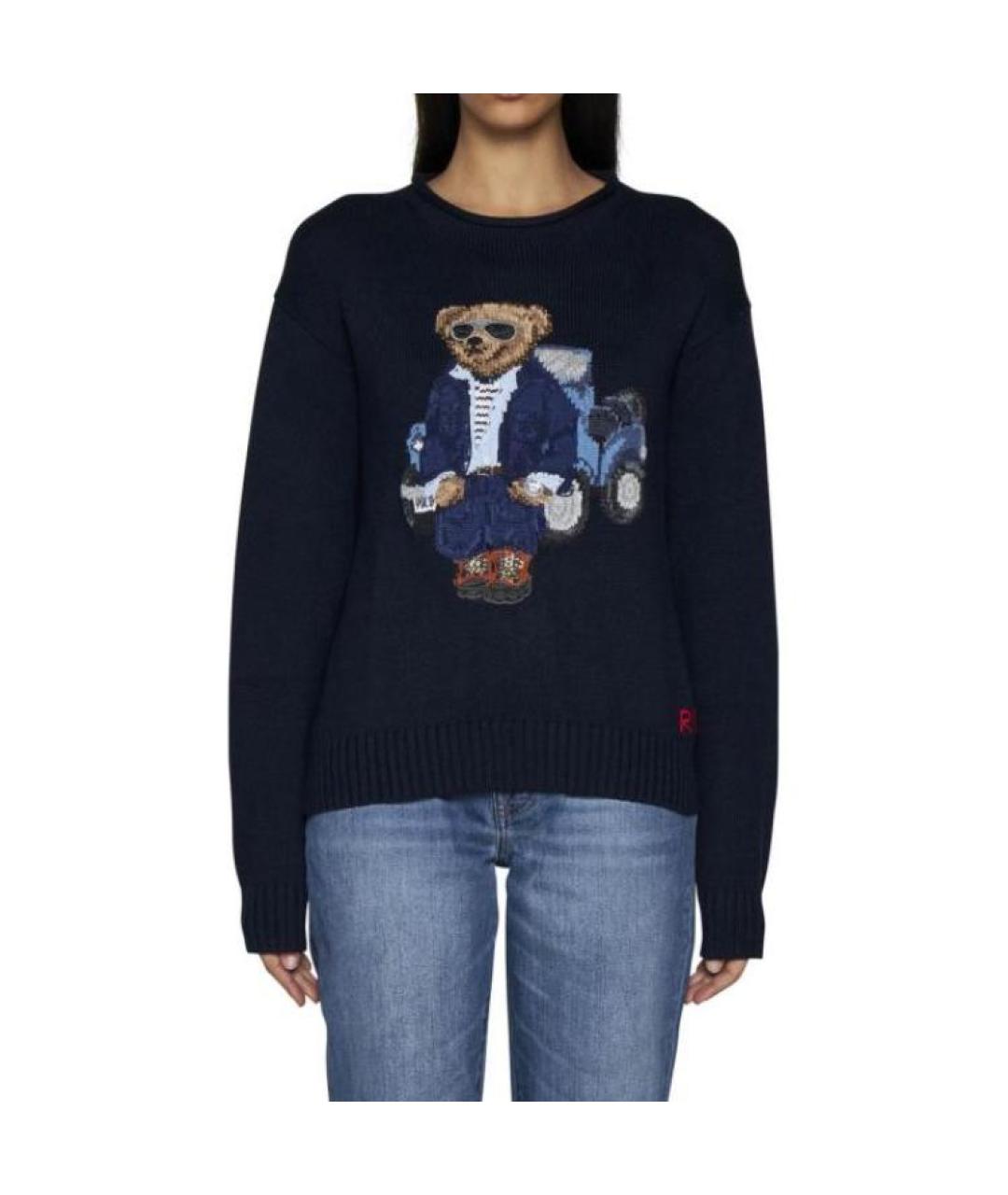 POLO RALPH LAUREN Темно-синий хлопковый джемпер / свитер, фото 4