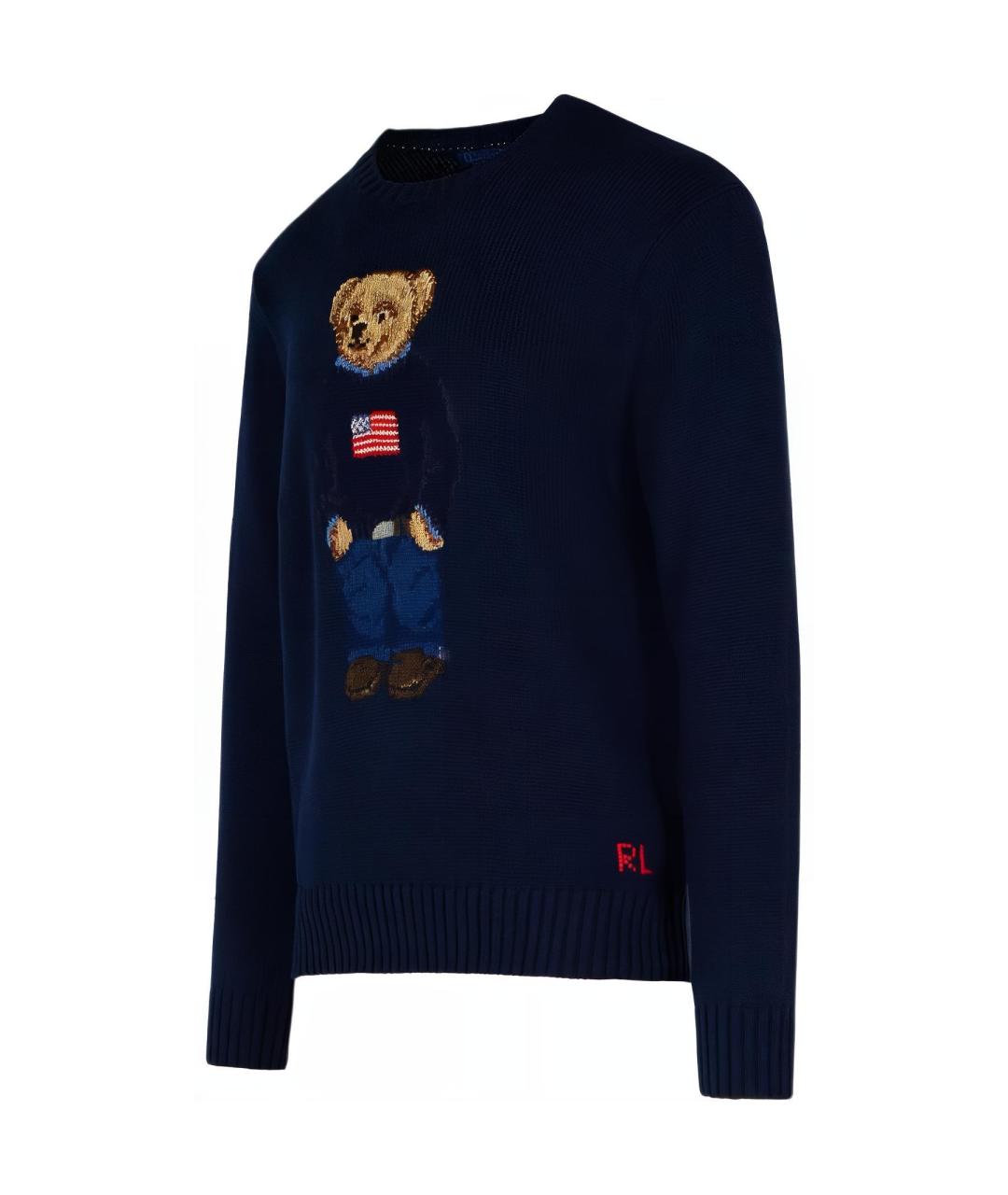 POLO RALPH LAUREN Темно-синий хлопковый джемпер / свитер, фото 3