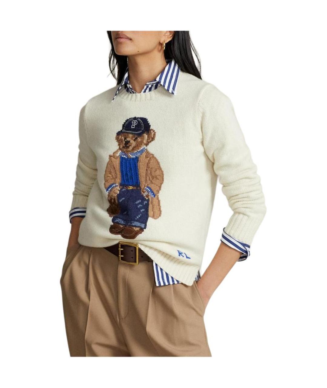 POLO RALPH LAUREN Белый хлопковый джемпер / свитер, фото 3
