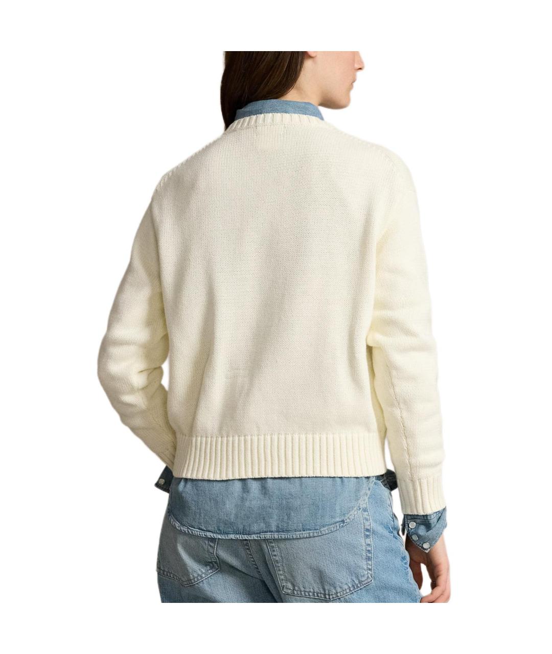 POLO RALPH LAUREN Белый хлопковый джемпер / свитер, фото 4